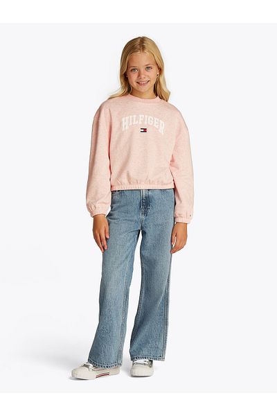 Tommy Hilfiger Tommy Hilfiger Girls Coral Ice Heather Varsity Sweatshirt