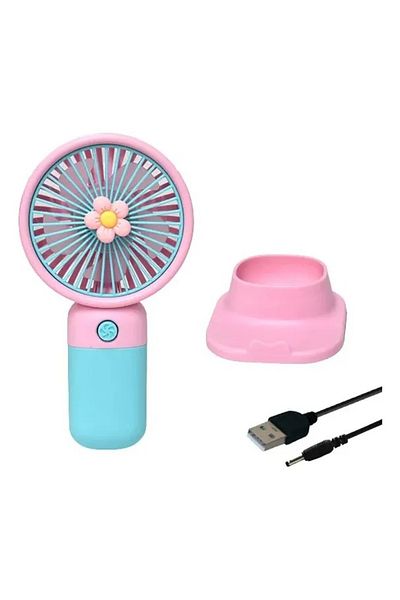 FOXMAG24 Handheld fan with stand, portable, USB, 1.5W, integrated battery, compact, multicolor
