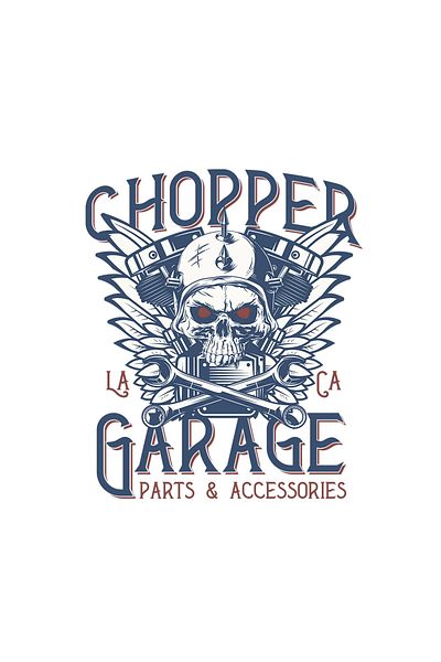 INOVATIX Set de 8 piese, autocolant Chopper Garage, INOVATIX®. 6 cm
