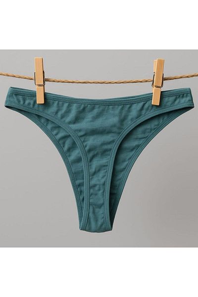 enmodaiçgiyim Green Cotton Women's Thong Panties