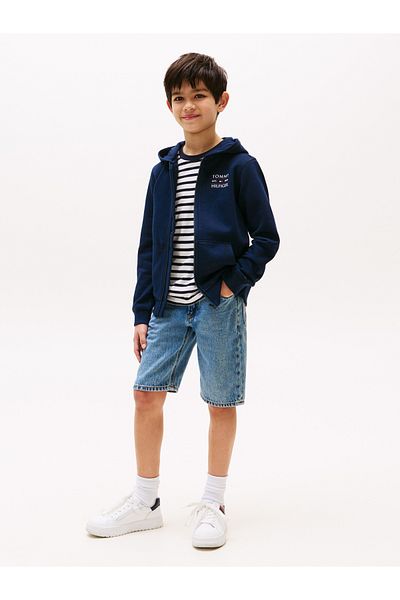 Tommy Hilfiger Tommy Hilfiger Boys Dark Night Navy Logo Zip Through Hoodie