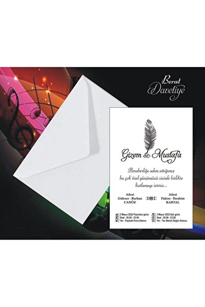 Berat tasarım davetiye (50 ADET) 0543 551 29 67