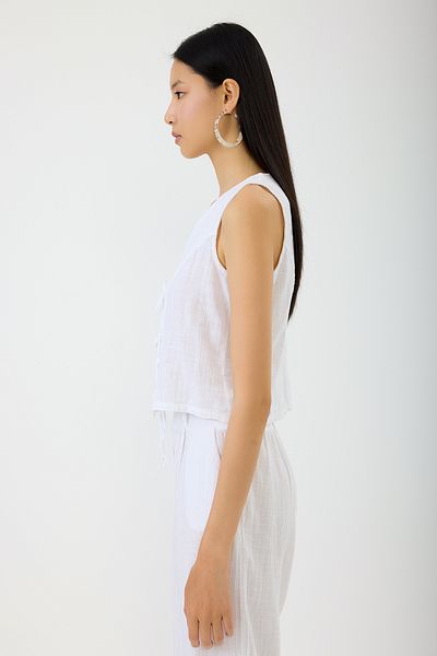 SEVİLEN Tie-Up Linen Vest