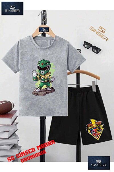 SS SİNSER Tricou cu gât rotund cu imprimeu special „POWERRANGER CHARACTER GRE...