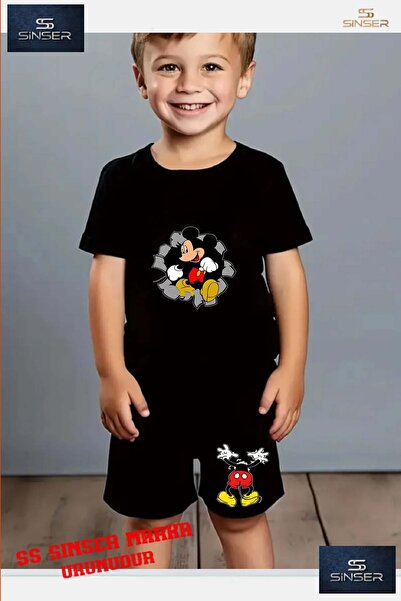 SS SİNSER Tricou cu gât rotund cu imprimeu special „MICKEY ONDEN CIKAN” pentr...