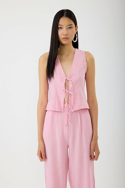 SEVİLEN Tie-Up Linen Vest