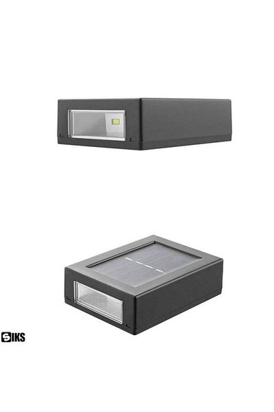 SIKS Set of 2 x SIKS LED Wall Light for Facade, Garden, Alley, Decorative, 2 LEDs, Solar Charging