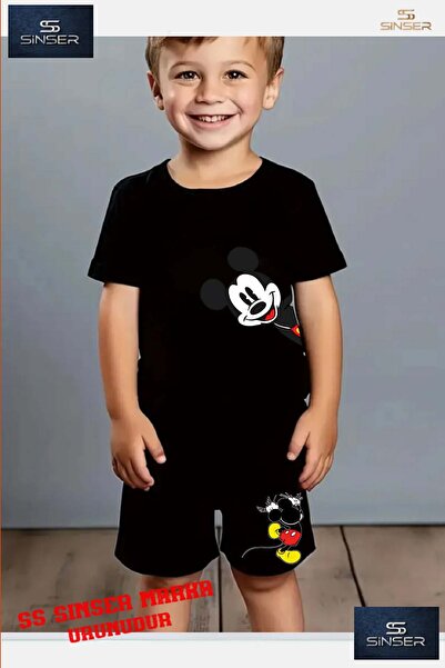 SS SİNSER Παιδικό μπλουζάκι με στάμπα "MICKEY YANDAN BAKAN" με λαιμόκοψη ποδη...