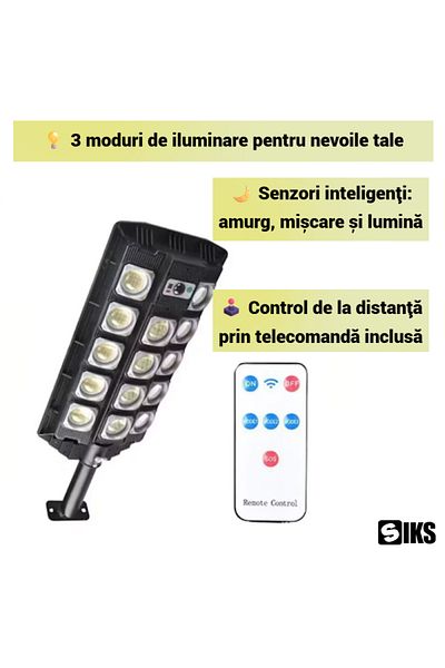 SIKS Solar Street Light With Built-in Solar Panel, 364 SMD LED, Neutral Light, Remote Control