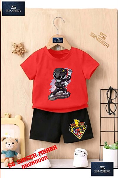 SS SİNSER Tricou cu gât rotund cu imprimeu special „POWERRANGER CHARACTER BLA...