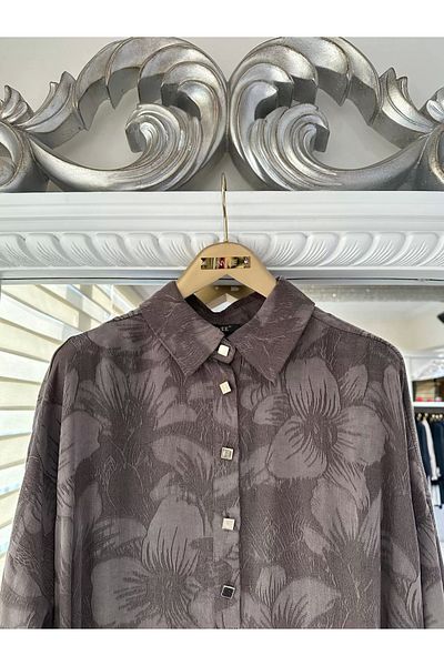 Invee Invee 7109 Floral Patterned Shirt - Brown