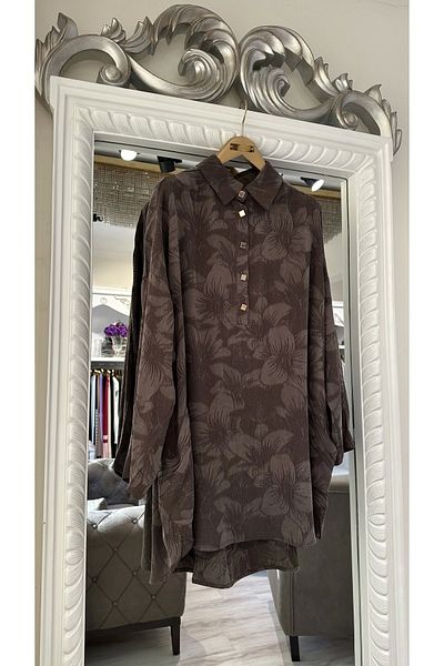 Invee Invee 7109 Floral Patterned Shirt - Brown