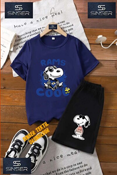 SS SİNSER Παιδικό μπλουζάκι με λαιμόκοψη "SNOPY RAMS COOL BLUE" με ειδική στά...