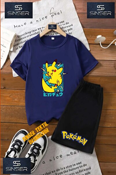 SS SİNSER Tricou cu gât rotund cu imprimeu special pentru copii „PIKHCU TURKU...