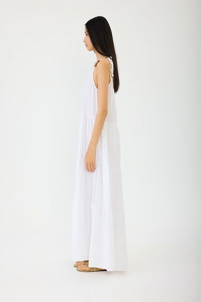 SEVİLEN Beaded Strap Linen Dress