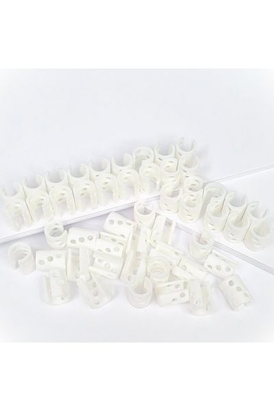 ZLBoutique Set 50 Inele de Păr Albe + Aplicator, PLA Biodegradabil, Model cu Cercei, 1cm x 0.6 cm