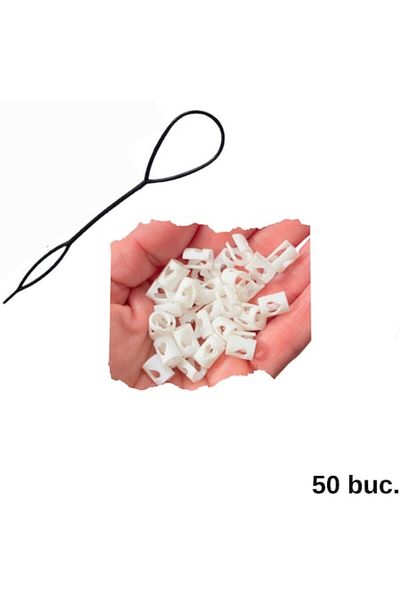 ZLBoutique Set of 50 White Hair Rings Applicator, 1cm X 0.6 Cm, Hair Accessories, Hair Braids, Hair Earring
