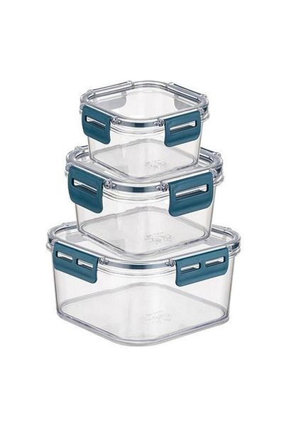Skygo BUFFER® 3-Piece Practical Silicone Seal Sturdy Stackable Storage Containers with Leak-Proof Lids