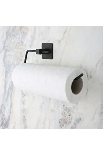 Skygo Buffer ®   Self Adhesive Black Stainless Metal Towel Holder Apparatus