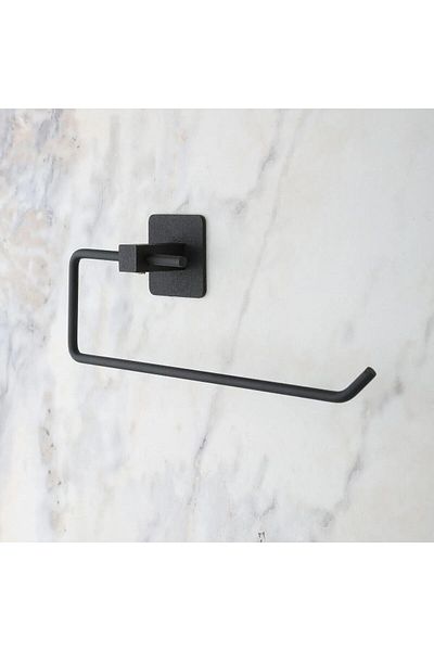 Skygo Buffer ®   Self Adhesive Black Stainless Metal Towel Holder Apparatus