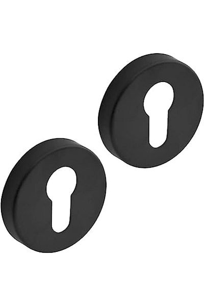 Generic زوجان من غطاء مفتاح Euro Escutcheon باللون الوردي (نحاس عتيق، أسود)