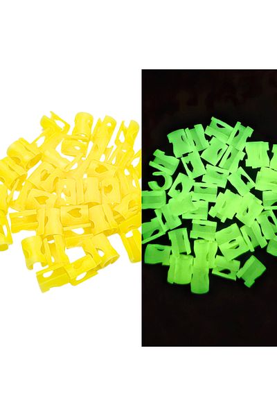 ZLBoutique Set of 50 Yellow Glow-in-the-dark Hair Rings Applicator, 1 Cm X 0.6 Cm, Hair Accessories, Hair Earring