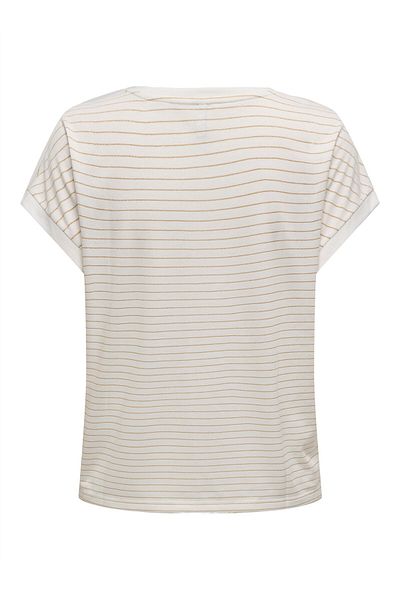 ONLY Onlkarla S/S V-Neck Glitter Top Jrs Women's White T-Shirt - 15343323