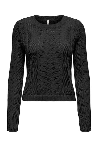 ONLY Γυναικεία μαύρη μπλούζα THEM LIFE LS O-NECK KNT - 15341570