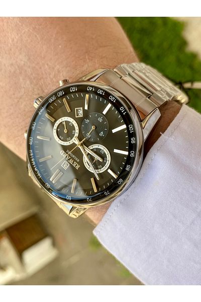 Reward Men's Wrist Watch Waterproof Silver Color Steel Cord Bracelet Gift