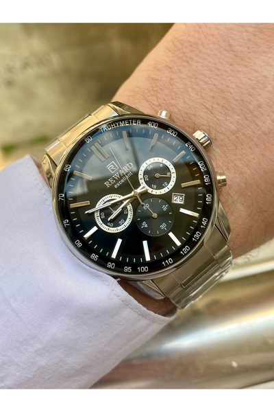 Reward Men's Wrist Watch Waterproof Silver Color Steel Cord Bracelet Gift