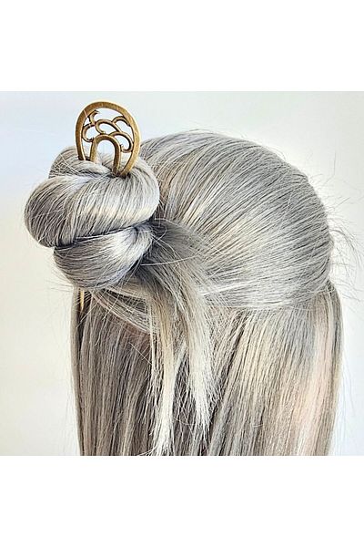 ZLBoutique Oval Hair Pin, 15.5 Cm X 3.2 Cm, Metal, Hair Accessory, Hair Stick, Hair Decorations