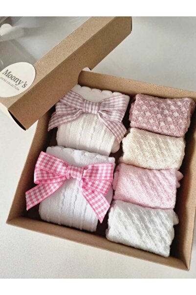 Moonys Socks Collection Baby Girl and Child Special Series Bow Gingham Detail...