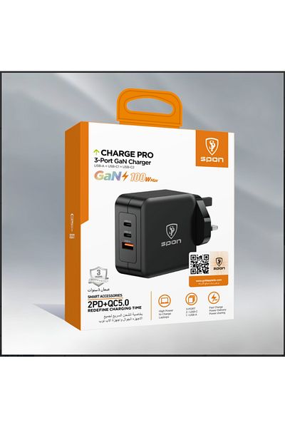 Spon شاحن جداري بقوة 100 W ماركة SPON