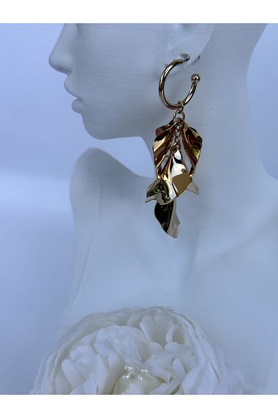 MFM STORE Gold Leaf Gift Earrings