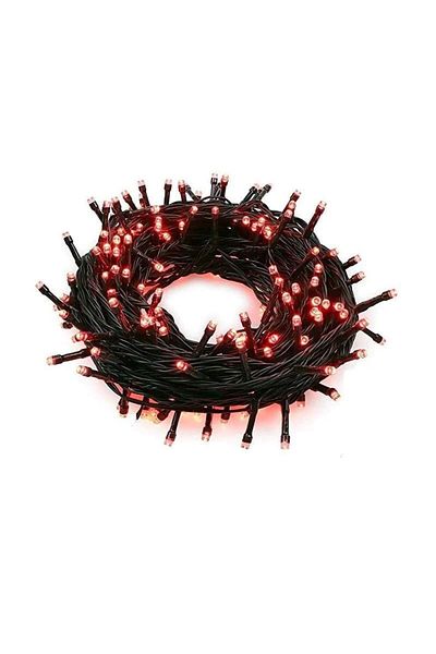 SIKS Linear LED Installation, with 100 LEDs, 8 m long, dark green wire, Red