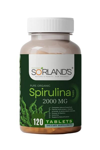 Sorland s Organic Spirulina Tablet 500 mg (Complete natural Superfood) 120 TABLETS