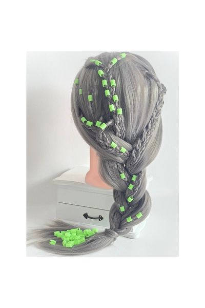 ZLBoutique Set of 50 Glow-in-the-dark Green Hair Rings Applicator, 1 Cm X 0.6 Cm, Hair Accessories, Hair Decorations