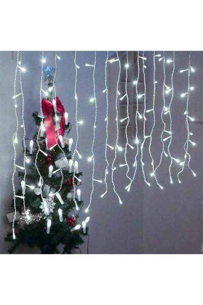 SIKS Machetă cortină de Crăciun, 8 m x 50 cm, 500 LED-uri, cu 8 efecte luminoase