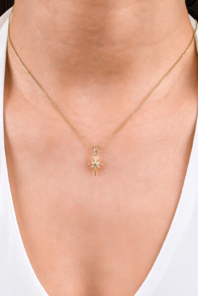 Side Gold Kuyumculuk 14 Ayar Altın Kuzey Yıldızı Kolye Ucu