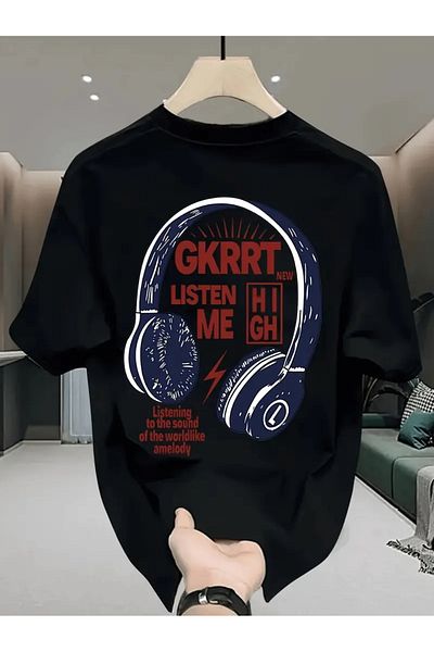 AEMİ Unisex Gkrrt Printed Oversize Crew Neck T-Shirt