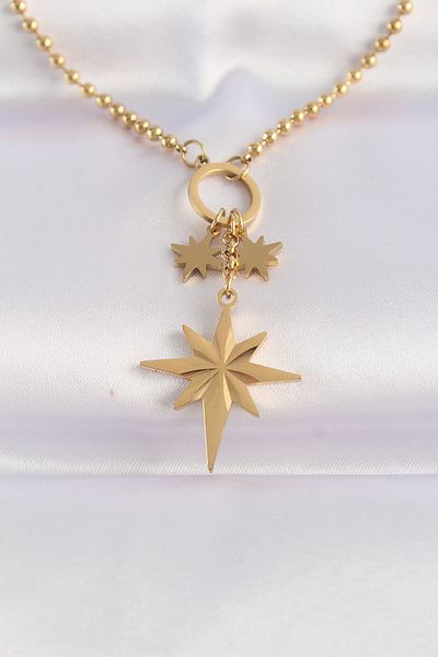 Skygo 316L Steel Chain Gold Color Polar Star Necklace - Tj-Bko8638