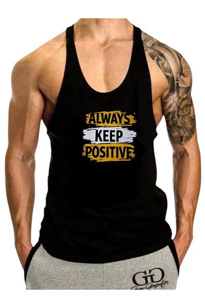 MUTLUGYM Fitness Gym Tank Top Sportsman Training Tank Top Black Thin Strap (Keep Al)