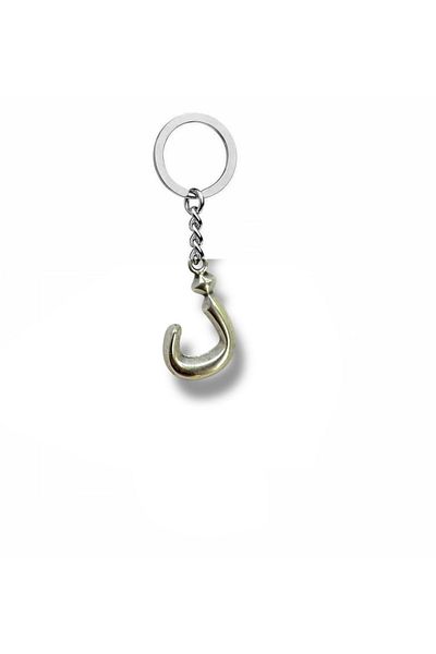 Herşey Nota Arabic Nun Letter Keychain – ن Letter Zamak Plated with 60 cm Chain