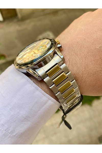 Reward Men's Wrist Watch Waterproof Silver Color Steel Cord Bracelet Gift