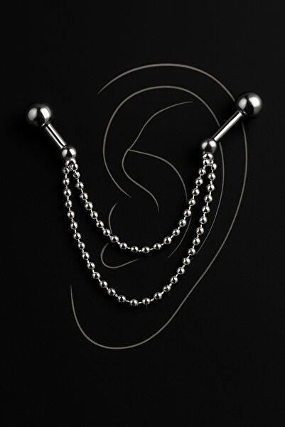depozoom 316l Cerrahi Çelik Çift Zincir Çelik Köprü / Industrial Piercing
