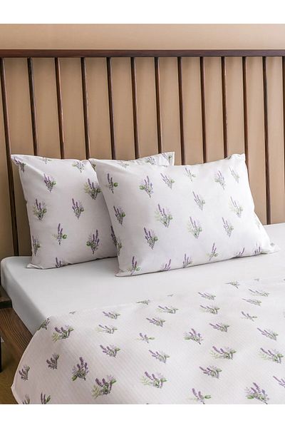 LC Waikiki Flower Embroidered Cotton Double Pique Set
