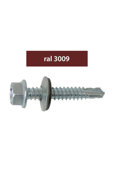 MK Βίδες αυτοκοχλιούμενων σωλήνων Ral3009-Κόκκινες 4.8X20Mm, 250/Σετ