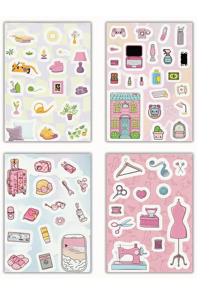 Mielibon 16 Page Themed Sticker Notebook with 300+ Stickers |   Decorative & Colorful Designs