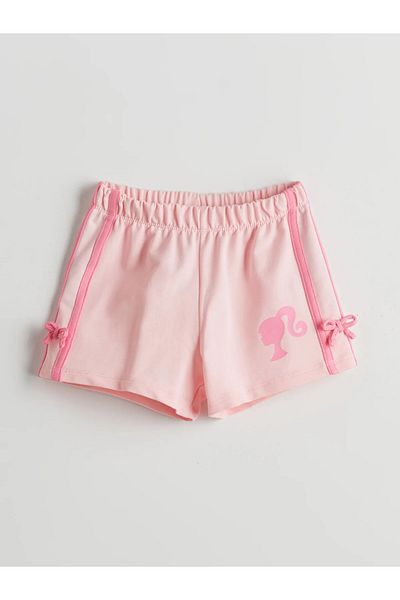 LC Waikiki Barbie Printed Girls' Shorts with Elastic Waist