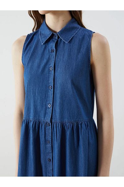 LC Waikiki Πουκάμισο γιακά Jean Φόρεμα
